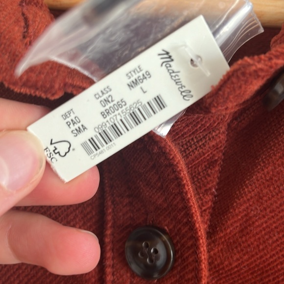 Madewell | NWT Deep Orange Red Oversized Button Down Shacket - Picture 5 of 9